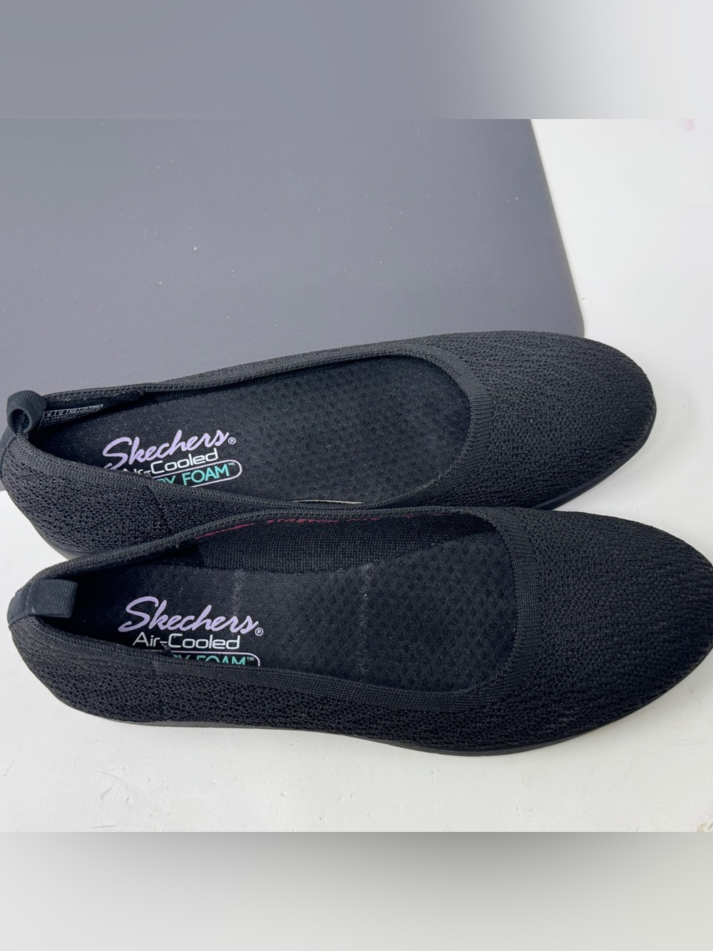 Skechers Cleo Spelbind Flex Black Wedge Textile Upper SN 158323 Women's Size 8 - Picture 4 of 9